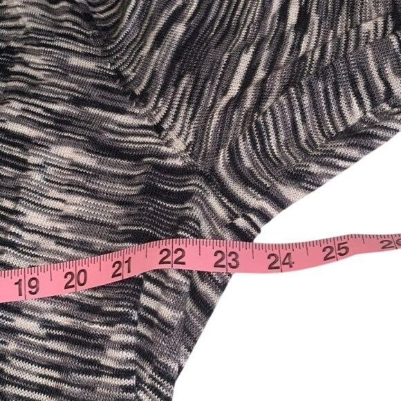Cato Woman Open Front Cardigan 22/24W Gray/Black Striped 60% Cotton 40% Rayon - Picture 5 of 6